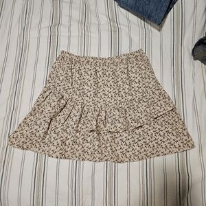 Madewell Beige Floral A-Line Skirt